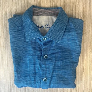 Robert Graham Mens Blue Textured Classic Fit Long Sleeve Button Down Shirt SZ S - Picture 1 of 9