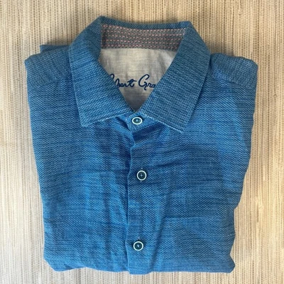 Robert Graham Mens Blue Textured Classic Fit Long Sleeve Button Down Shirt SZ S - Image 1 of 4