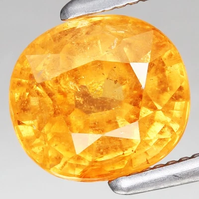 Full Fire! 1.7ct Oval 7x6.3mm Natural Unheated Namibian Orange Spessartite Garne - Image 1 of 4