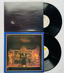 2x Emmylou Harris Vinyl Record LPs, Blue Kentucky Girl + Quarter Moon, VGC - Picture 1 of 11