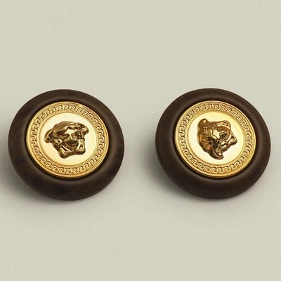 10pcs Retro Luxurious Medusa Head Buttons Resin Metal Round Sewing Buttons - Image 1 of 4