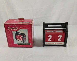 Vintage Coca-Cola Mini Sign Art Wooden 6-Pack Perpetual Desktop Calendar 90s - Picture 1 of 8