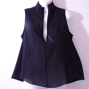 theyskens' theory Women's Silk Sheer Trapeze Swing Zip Sleeveless Top Sz S - Picture 1 of 17