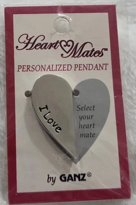 I LOVE  Heartmates ganz half heart magnetic charm retro 00s Personalized Name - Image 1 of 2