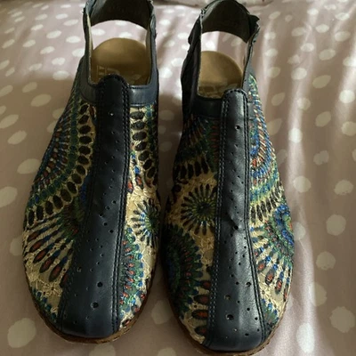 Rieker Antistress Ladies Leather Shoes Blue & Multicoloured Floral UK 4 EU 37 - Image 1 of 4