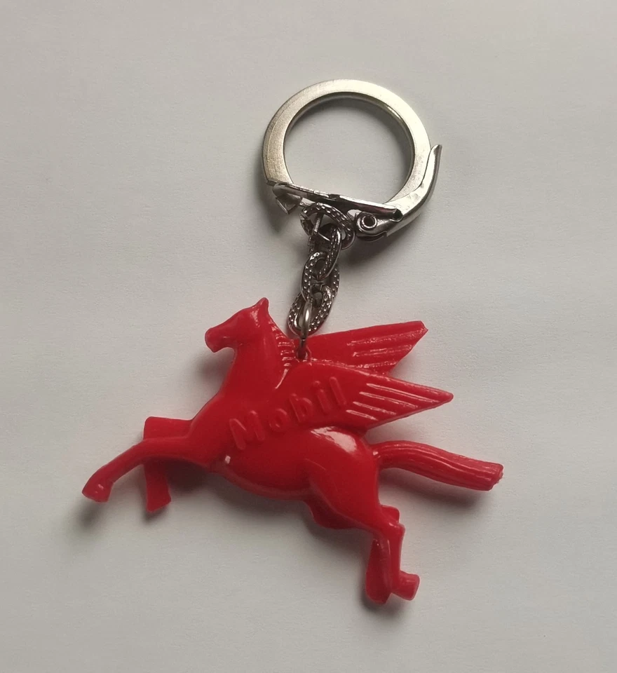 PORTE-CLE VINTAGE « MOBIL  OIL  PÉGASE * AUTOMOBILE Garage Huile - Photo 1/2