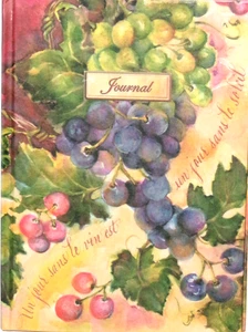 Journal, Grapes Pattern, 6 1/2 x 4 1/2, As New - Picture 1 of 1