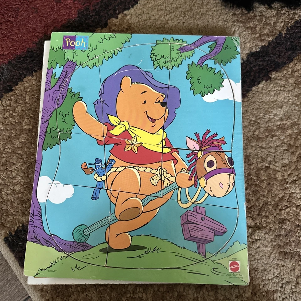 Vintage Winnie the Pooh Wooden Puzzle - Disney Jim Henson - Mattel #41687 - Image 1 of 1