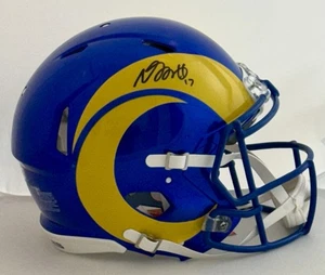 Casco da velocità autentico firmato Davante Adams Los Angeles Rams full size - BAS - Foto 1 di 8