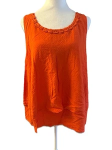 Crown & Ivy Damen Pullover Bluse Tanktop bestickte Akzente orange Größe XL - Bild 1 von 4