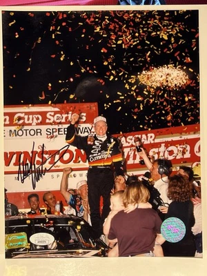 Foto firmada por Mark Martin NASCAR Racing 8x10 Winston Cup - Certificado de autenticidad JSA Foto 1 de 2