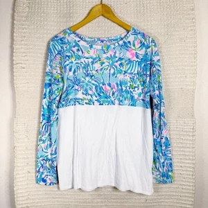 LILLY PULITZER top manica lunga multi Fishing My Wish Finn MEDIA - Foto 1 di 7