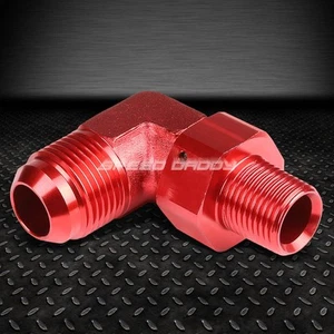 10AN AN10 AN-10 90 DEGREE MALE TO 3/8" NPT RED ALUMINUM ANODIZE FITTING ADAPTER - Picture 1 of 2