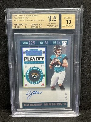 #/99 (RC) 10 Auto BGS 9.5 2019 contenders Gardner Minshew ROOKIE Playoff Ticket - Image 1 of 3