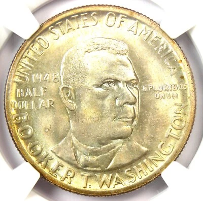 1948 BTW Booker T Washington Half Dollar 50C Coin - NGC MS67 - $3700 NGC Value - Image 1 of 4