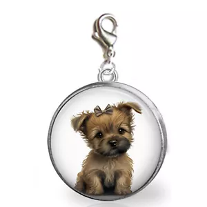 Norwich Terrier Welpe Hund Charm für Armbänder Furbaby Liebe handgefertigtes Geschenk - Bild 1 von 1