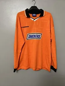 Rare retro Umbro Football Shirt  snickers orange long sleeves large - Picture 1 of 11
