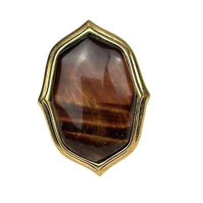 Anillo ojo de tigre BARSA llamativo tono dorado estilo Marrakech talla 11 3/4 Tailandia Foto 1 de 4