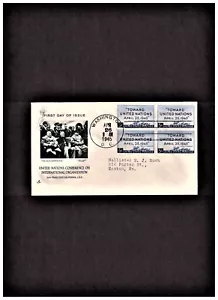 5c U. N. CONFERENCE NEX DAY BLK of 4 ART CRAFT / SCOTT # 928 - Picture 1 of 2