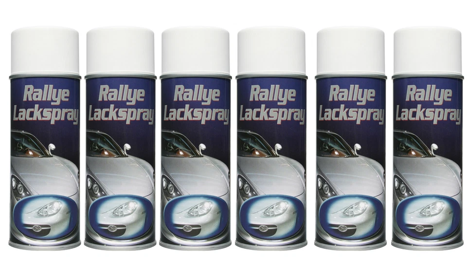 1 caja de spray de pintura Rallye blanco mate pintura en aerosol 6x400 ml latas de aerosol pintura de coche - Imagen 1 de 1