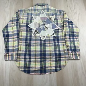 Trapunta patchwork 183 Polo Ralph Lauren Boyfriend Fit stella abbottonata RARA grande - Foto 1 di 14