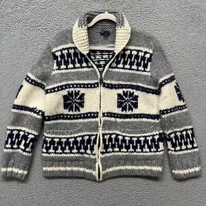 Gap Hand Knit Cowichan Sweater Mens M Fair Isle Wool Cardigan Hand Knit Ski - Picture 1 of 15