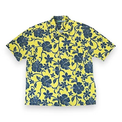 Hurley Hawaiian Shirt Mens Large Short Sleeve Button Up Floral 100% Polyester - Image 1 of 4