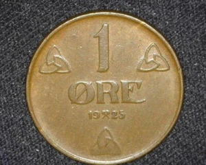 NORWAY 1925 1 ORE KM367 EXTREMELY FINE ~X85 - Picture 1 of 2