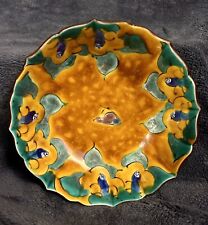 Rare Signed Chinese Studio Sancai-Glazed Ceramic Porcelain Lotus Bowl