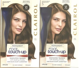 LOT Of 2 Boxes Clairol Nice’N Easy Root Touch Up Permanent  Medium Brown 5 - Picture 1 of 3