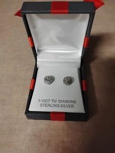 MSRP $124.99 Diamond Stud Round Earrings (1/10 ct. t.w.) in Sterling Silver - Picture 1 of 6