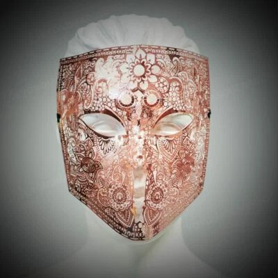 Máscara facial máscara de metal máscara de mascarada oro rosa bola máscara de Halloween Foto 1 de 4