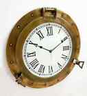 Porthole Maritime Brass Antique 15" Ship Porthole Nautical Wall Clock Home Decor