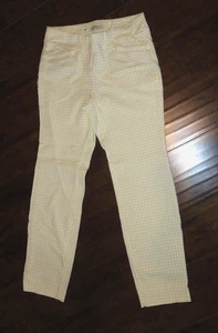 Spartina Pants ~ Womens S ~ Yellow Gingham Maren ~ Stretch Straight Leg - Picture 1 of 7