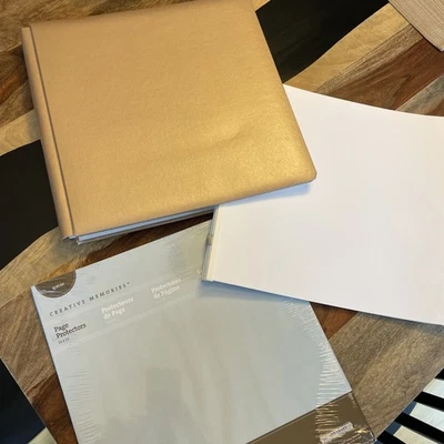 Nuevo álbum Creative Memories 12x12 dorado, páginas blancas y protectores de página Foto 1 de 4