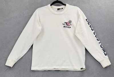 Deus Ex Machina Shirt Mens XS White Long Sleeve Motorcycles Pig Wing Graphic Tee - Image 1 of 4