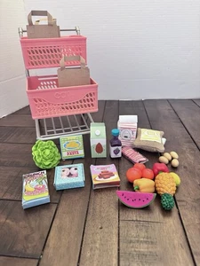 Our Generation American Girl 18 Zoll Puppe Supermarkt rosa Einkaufswagen & Lebensmittel - Bild 1 von 7