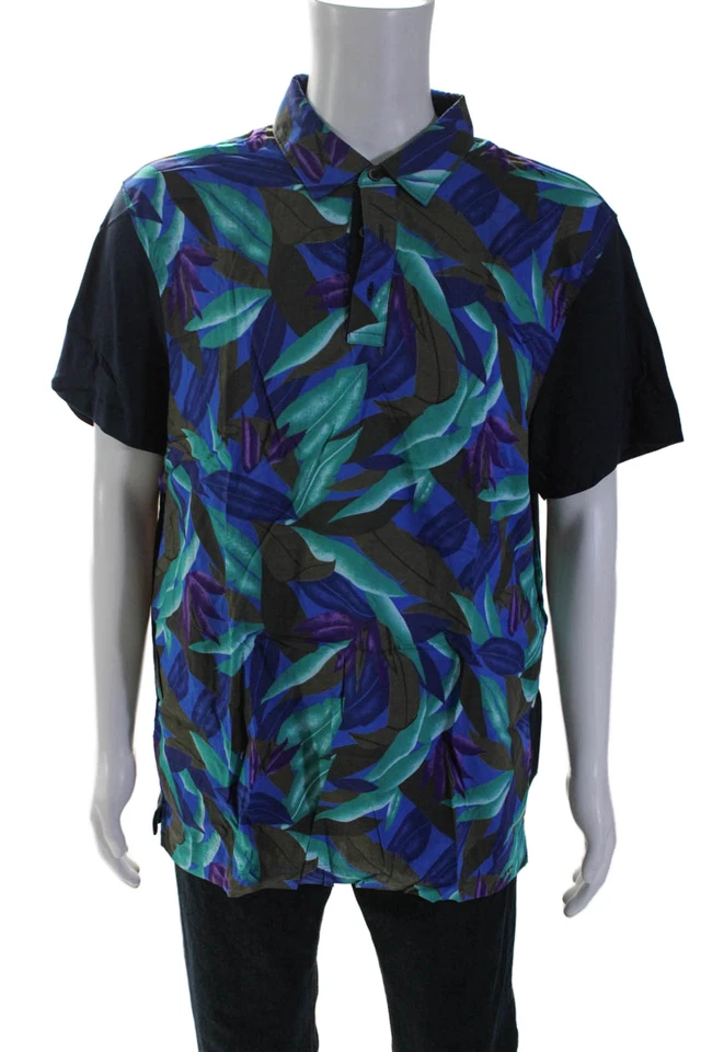 Camisa Polo Michael Kors Para Hombres Manga Corta Cuello Botón Multicolor Negra Talla XX Foto 1 de 4