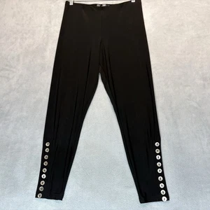 Sympli schwarze Knöchelhose mit Knöpfen Größe 8 Stretch Reise Strick leise Luxus - Bild 1 von 8