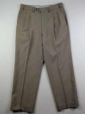 Pal Zilera Italy Guabello Mohair Wool 5 Pocket Mens 33x26 Tan Pants Pleated - Image 1 of 4