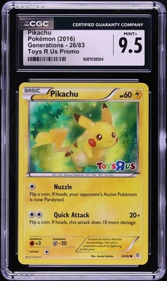 CGC 9.5 Pikachu Holo Toys R Us Promo Generations 2016 Pokemon Card #26 - Image 1 of 2