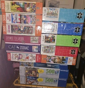 Lot 14 Variety Ravensburger, Re-Marks, Ceaco, B&N 300-500 Piece Jigsaw Puzzles - Picture 1 of 10