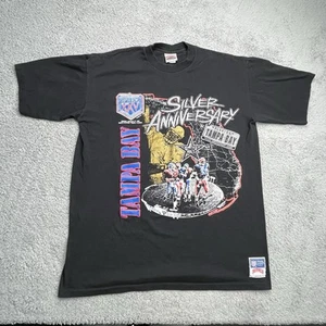 Camisa Negra XL De Colección Nuez Moscada Para Hombres NFL Super Bowl XXV Plata Aniversario Puntada única - Imagen 1 de 9
