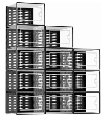 Large Shoe Storage Boxes Organizers Clear Plastic Stackable 12 Pack - Image 1 of 4