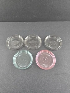 5 Vintage Tupperware Coasters 1671 Smoke Gray Clear Acrylic Set Lot Stackable - Picture 1 of 4
