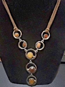 Lia Sophia Vintage Rhodium Plated Crystal Lariat Fashion Necklace - Picture 1 of 3