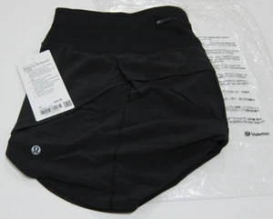 LULULEMON Speed Up High Rise HR 4" Lined Short Black NWT Size 18 - Picture 1 of 3