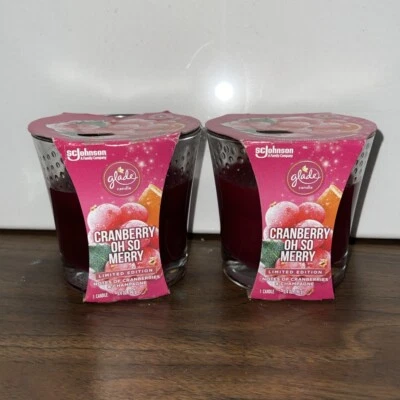 Vela de una sola mecha Glade CRANBERRY SO MERRY 2 unidades - 3,4 oz. Cada Foto 1 de 3