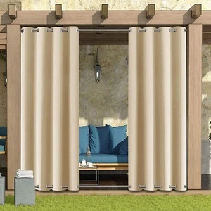 Wasserdichte Outdoor Vorhänge für Terrasse Garten - Thermo Isoliert Verdunkelung Terrasse - Bild 1 von 98