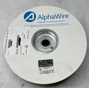 NEW - ALPHA WIRE GRP 120 1 1/4 BLACK 250FT / 76.25M EXPANDABLE BRAIDE - Picture 1 of 5